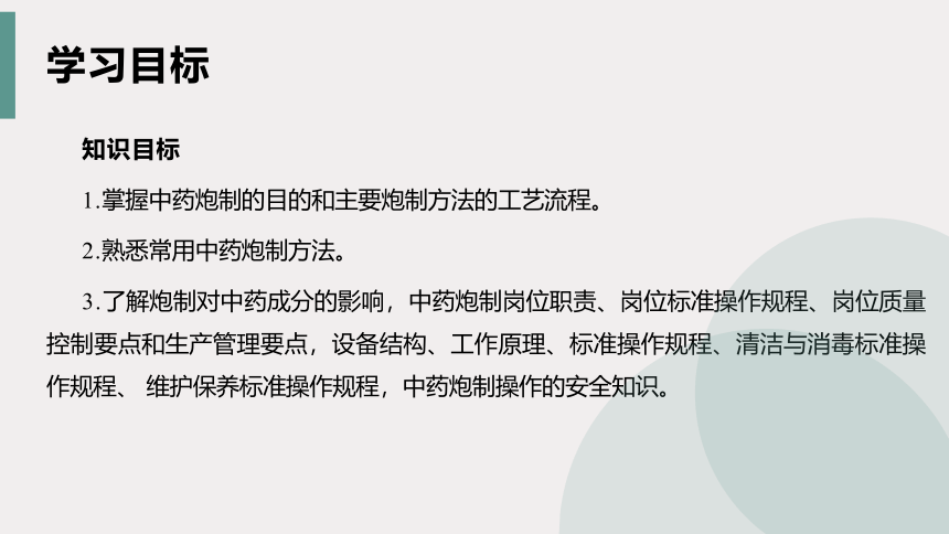 3.5中药炮制 课件(共31张PPT)-《中药提取物生产技术》同步教学（劳动版）