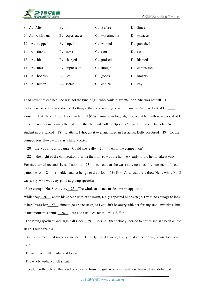 Unit 3 Could you please tell me where the restrooms are_ 完形填空 专练（含解析）人教新目标(Go for it)版 英语九年级上册