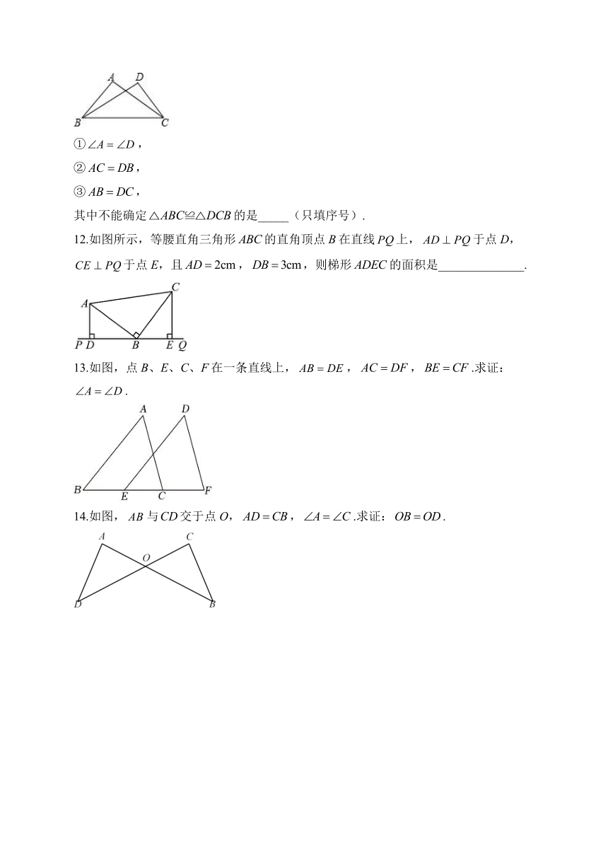 2023-2024学年八年级数学冀教版全等三角形（A卷寒假巧练习（含解析）