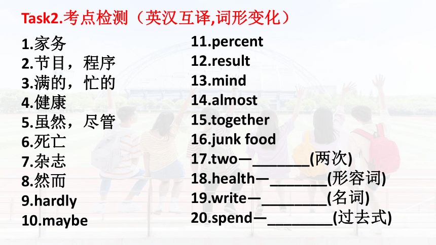 Unit 2 How often do you exercise？复习课件(共35张PPT)