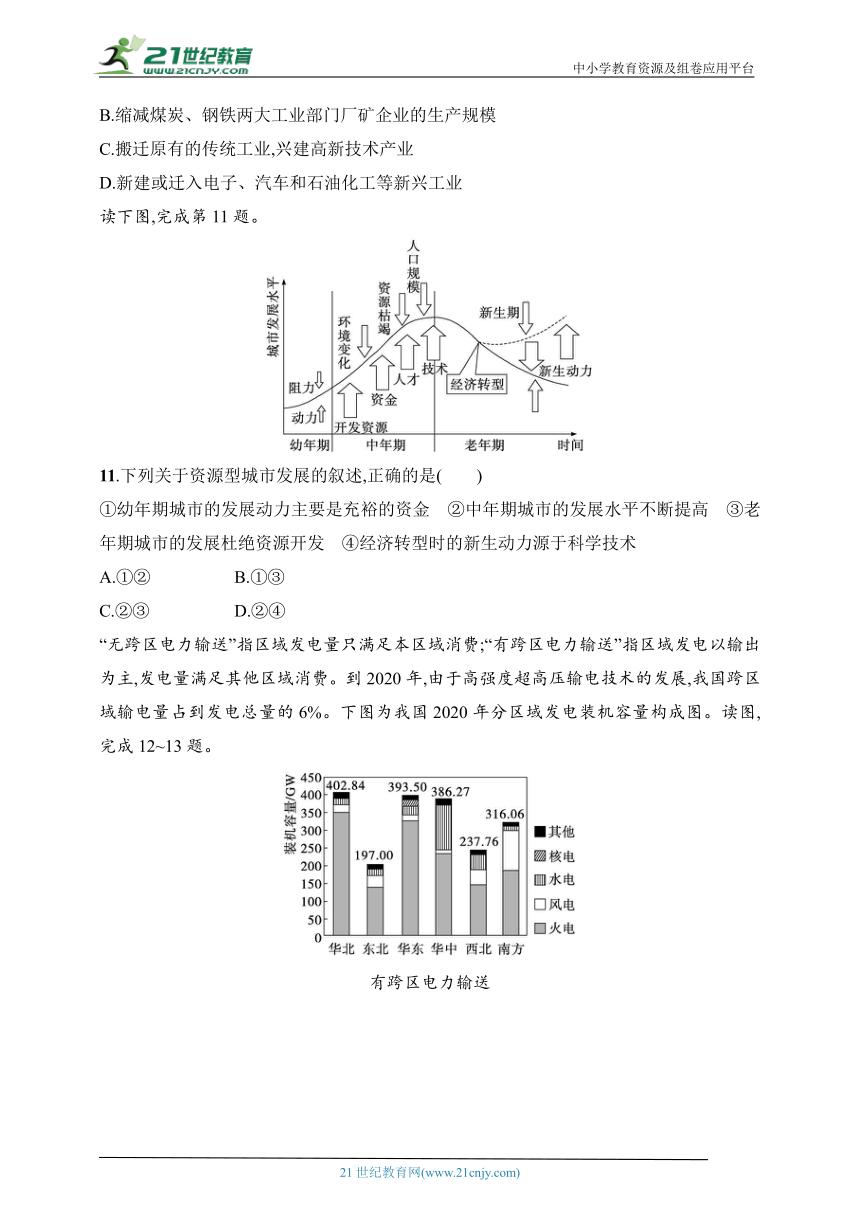 2024浙江专版新教材地理高考第一轮基础练--考点分层练69　资源开发与资源调配（含解析）