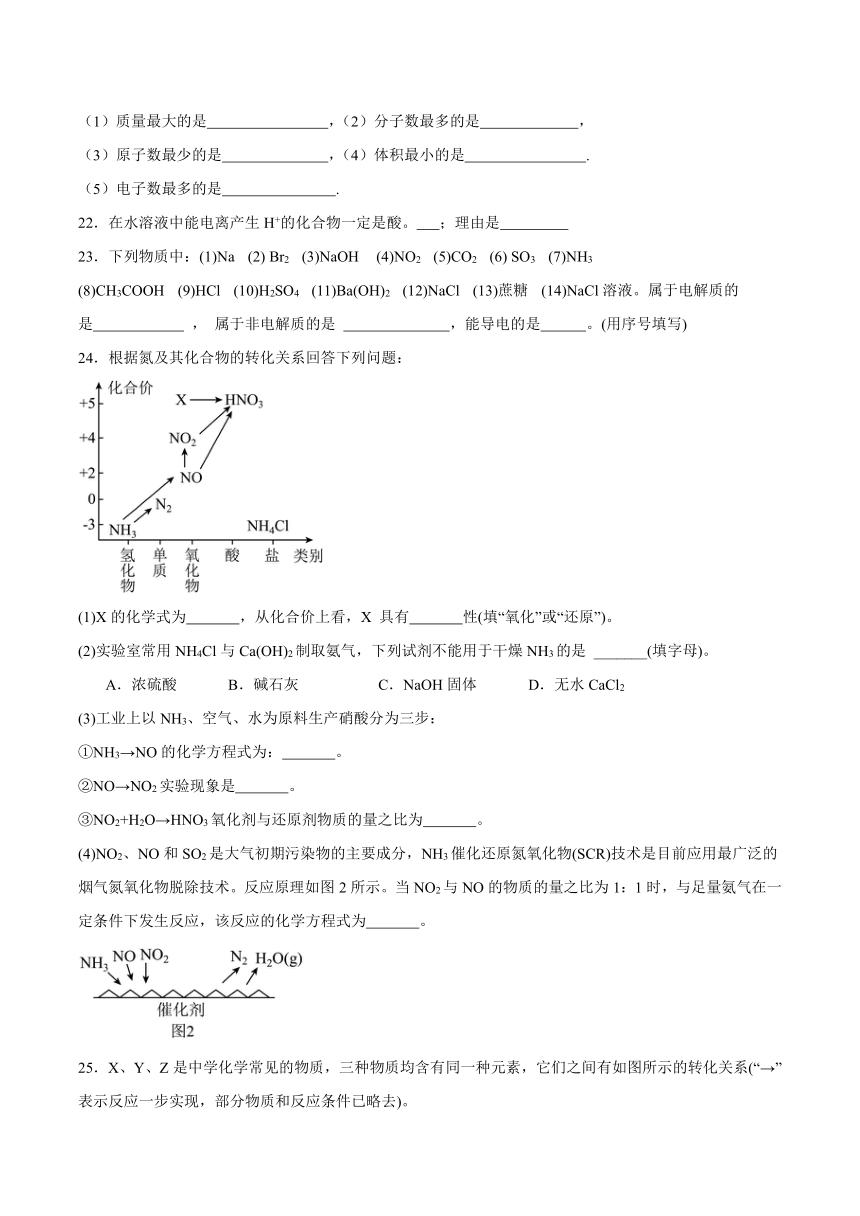 专题1 物质的分类及计量 （含解析）单元检测题 2023-2024学年高一上学期化学苏教版（2019）必修第一册