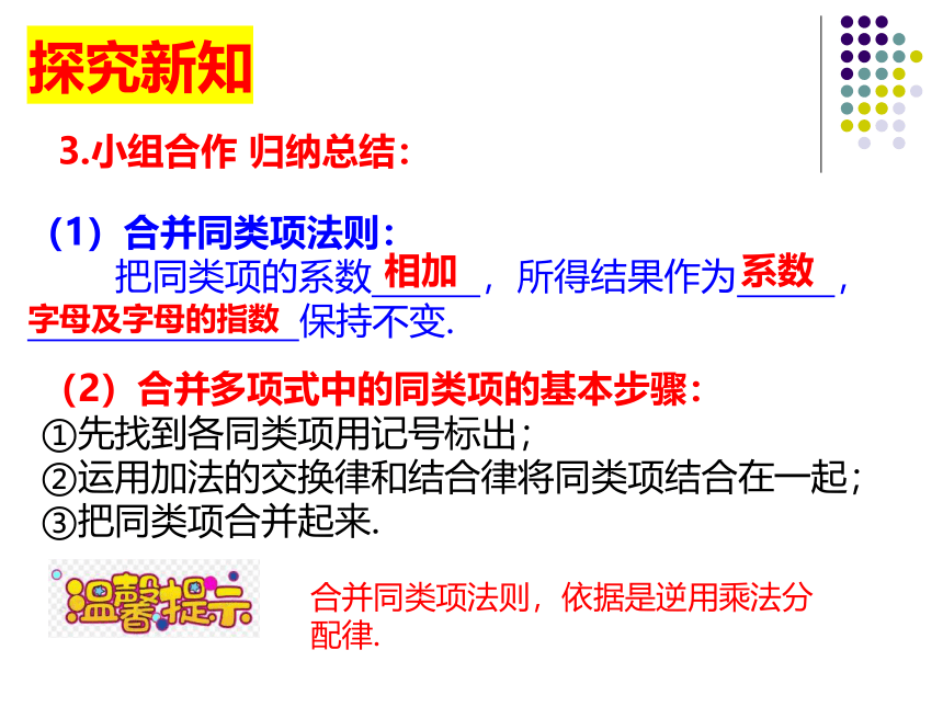 初中数学 华师大版七年级上3.4.2合并同类项 课件(共16张PPT)