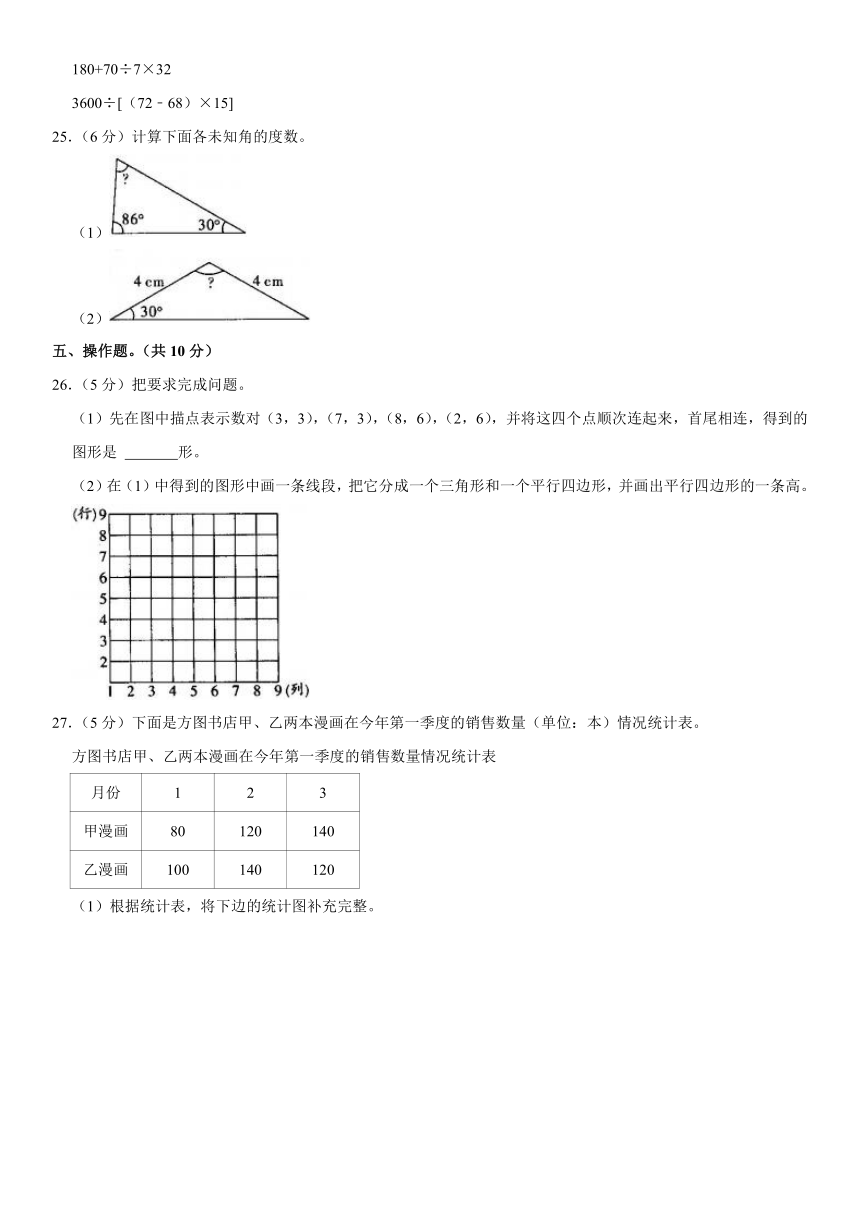 四川省宜宾市兴文县2022-2023学年人教版小学数学四年级下学期《期末试卷》（含答案）