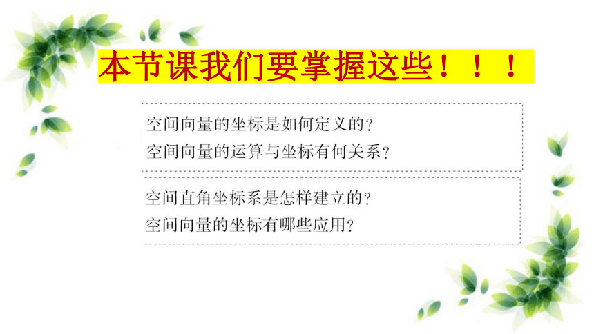 1.1.3空间向量的坐标与空间直角坐标系 课件（共22张PPT）