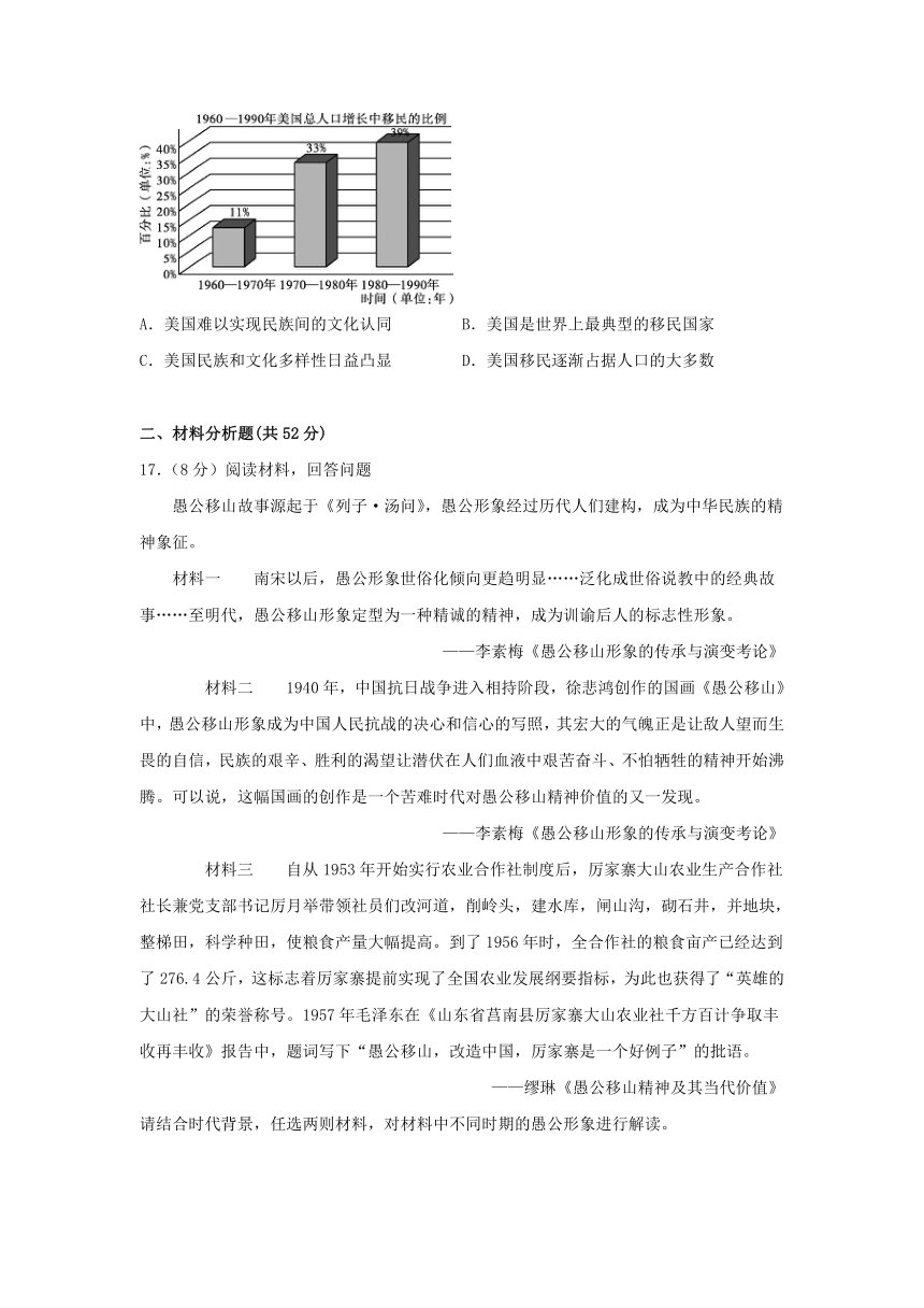福建省泉州市第六中学2022-2023学年高二下学期期中模块考试历史试题（含答案）