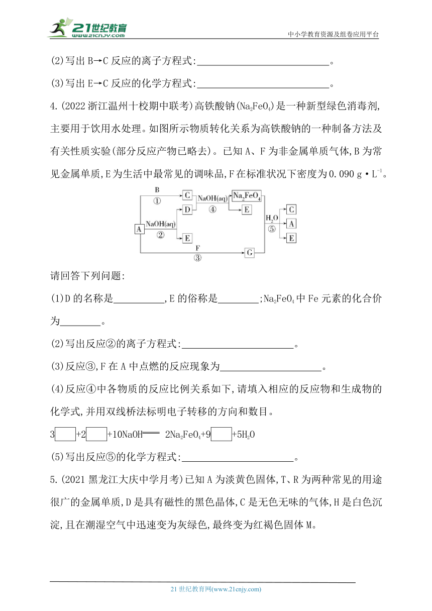 2024人教版新教材高中化学必修第一册同步练习--第三章　铁　金属材料复习提升（含解析）