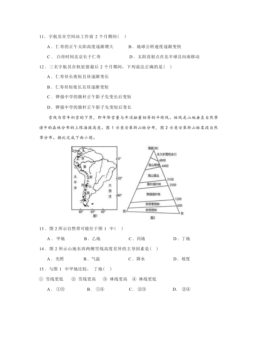 四川省眉山市仁寿县联考2023-2024学年高二上学期12月月考地理试题（ 含答案）