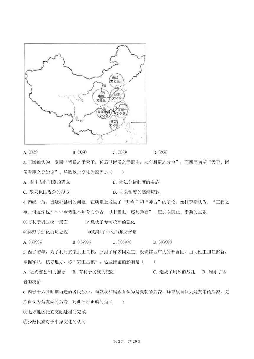 2023-2024学年北京市昌平重点中学高三（上）月考历史试卷（10月份）（含解析）