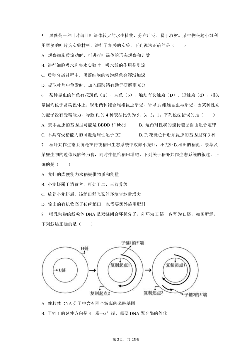 2023-2024学年江苏省南通市如东县高三（上）期初生物试卷（含解析）