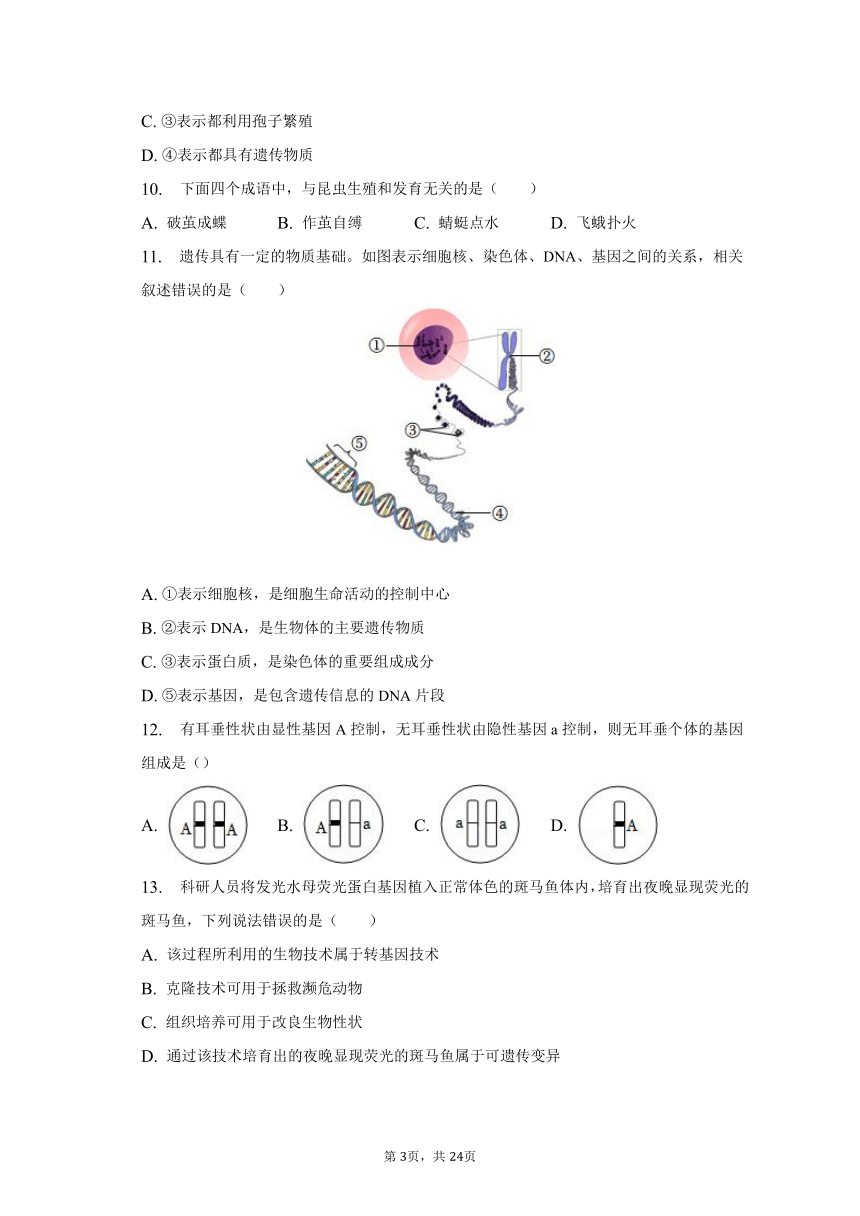 2022-2023学年山西省大同市八年级（下）期末生物试卷（含解析）