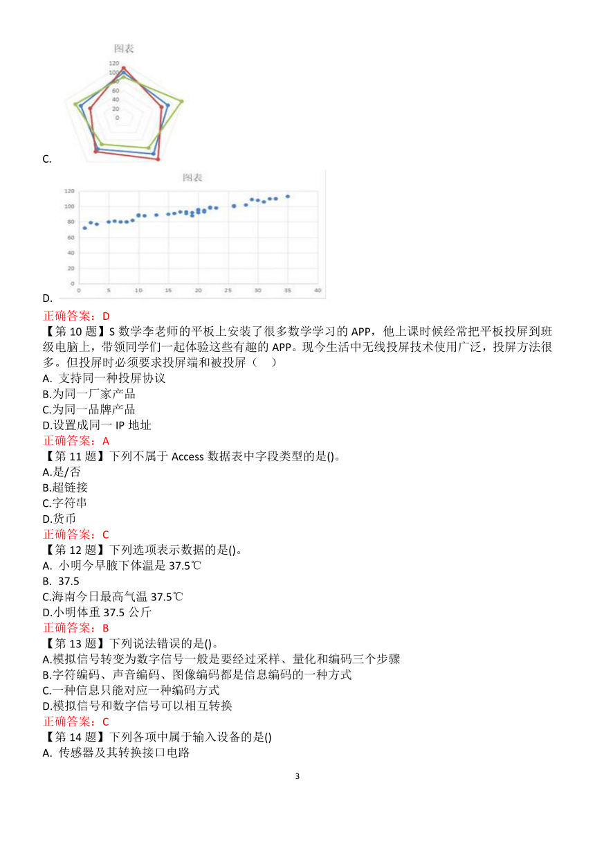 2022年江苏高中信息技术合格考第十三套试卷（含答案）