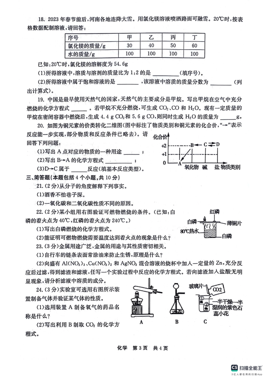 2024年河南省开封市祥符区中考一模化学试题（PDF含答案）