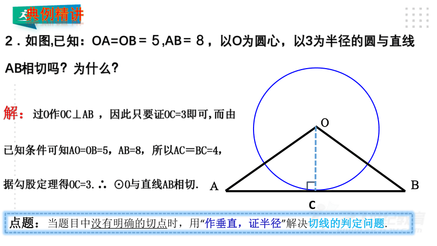 3.6.2 圆的切线判定和三角形的内切圆 课件(共22张PPT)
