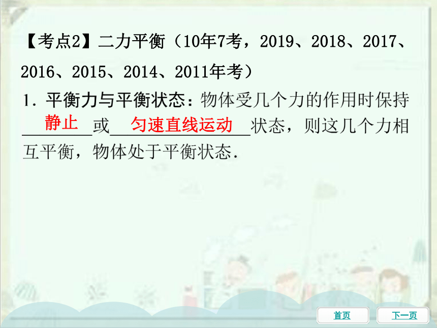 2021年中考物理一轮基础知识复习课件：第11课时 牛顿第一定律、二力平衡、摩擦力（95张ppt）