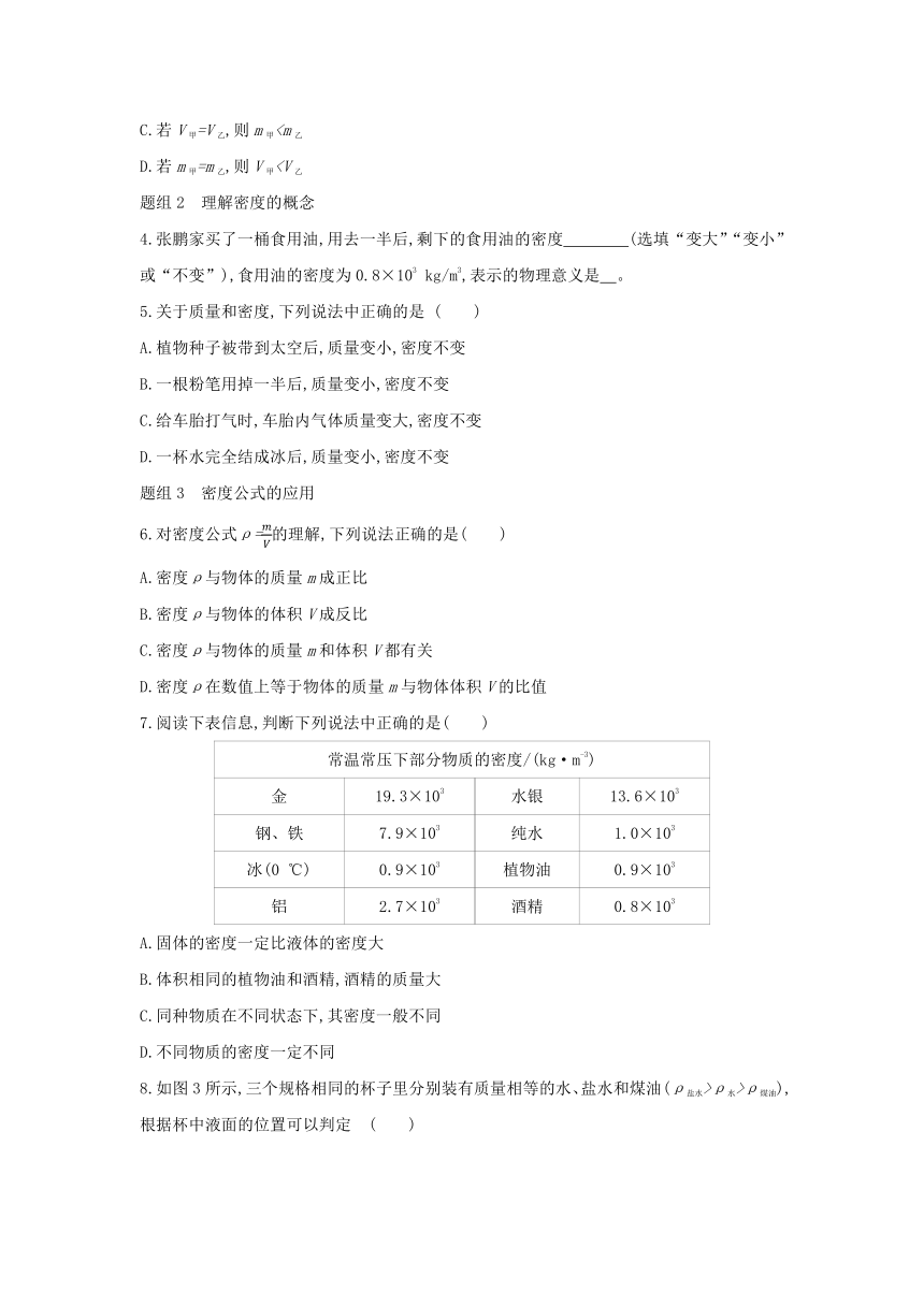 6.2　密度练习题 2021——2022学年人教版八年级物理上册（word版 有答案）