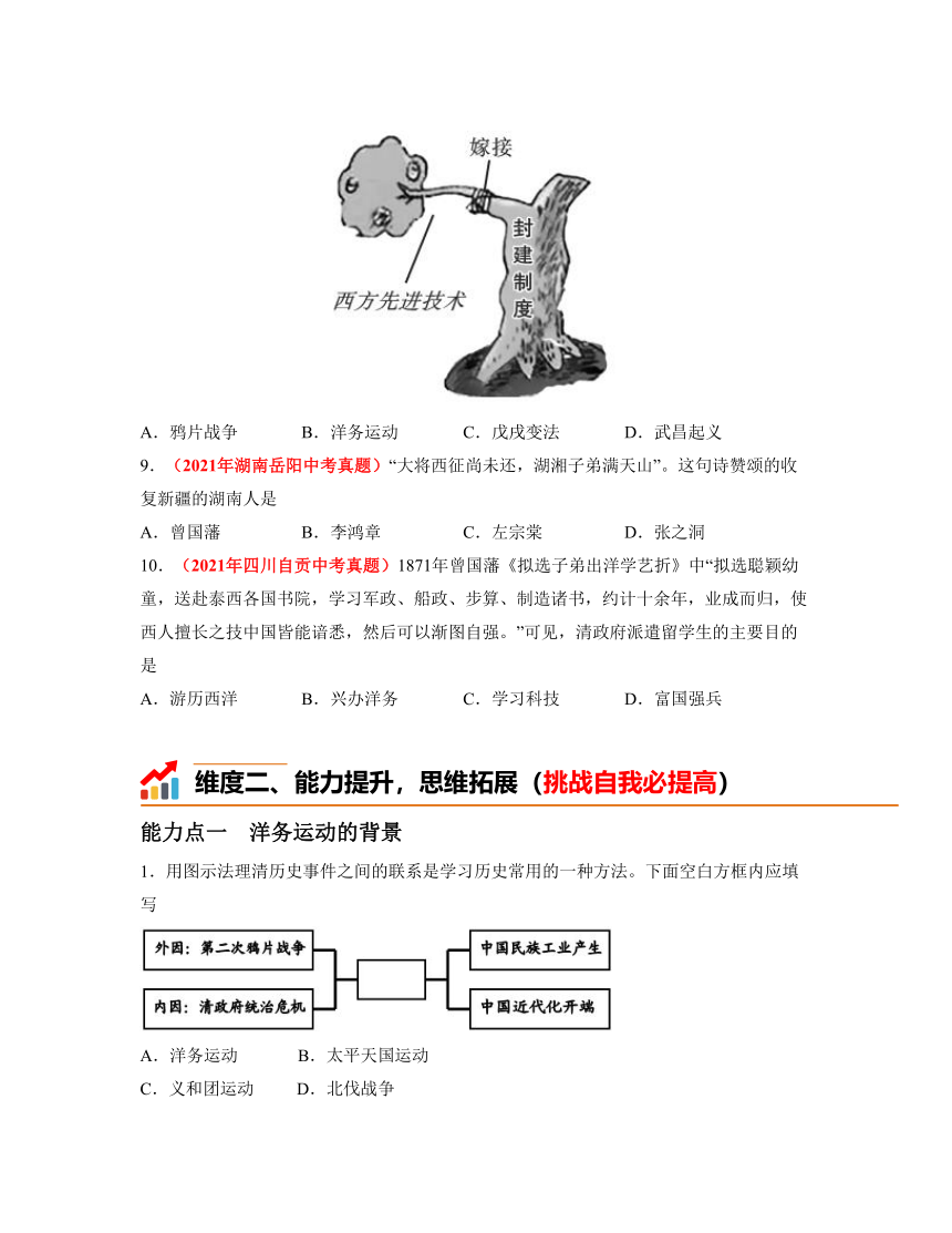 第4课  洋务运动 同步分层作业（含解析）  八年级历史上册