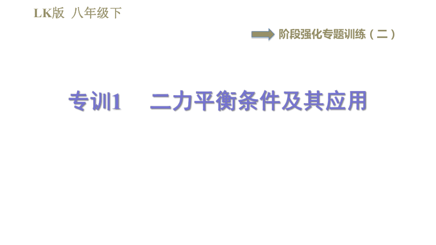 鲁科版八年级下册物理习题课件 第6章 阶段强化专题训练（二）  专训1  二力平衡条件及其应用（24张）