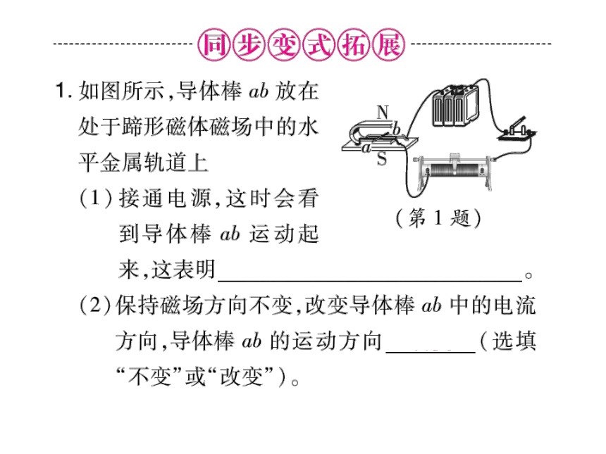 2021-2022学年人教版九年级物理习题课件 20章 第4节 电动机(共24张PPT)