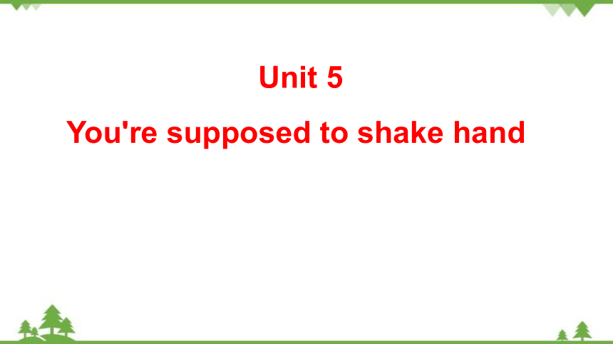 鲁教版（五四制）九年级全册Unit 5 You’re supposed to shake hands. Section A Grammar Focus~4c课件(共23张PPT)