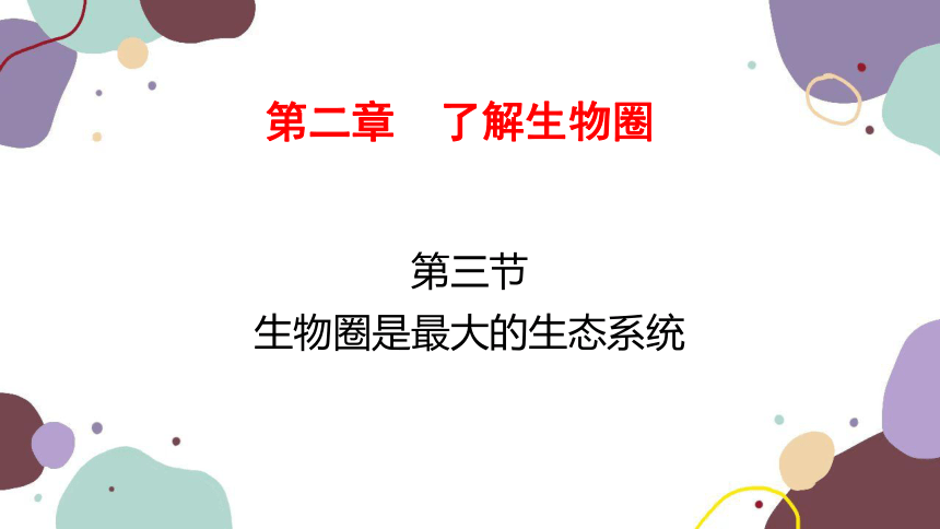 人教版生物七年级上册 1.2.3生物圈是最大的生态系统  优化课件  (共35张PPT)