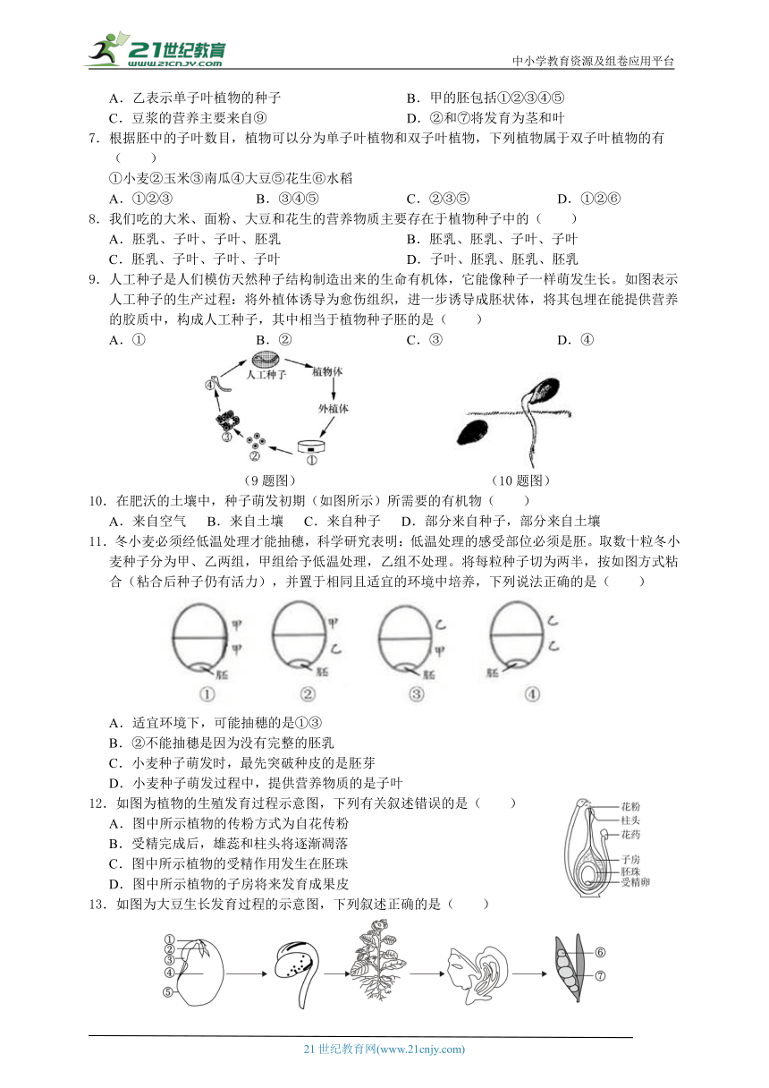 浙教版七年级下册科学期中重难点复习-植物与微生物生殖方式（含答案）