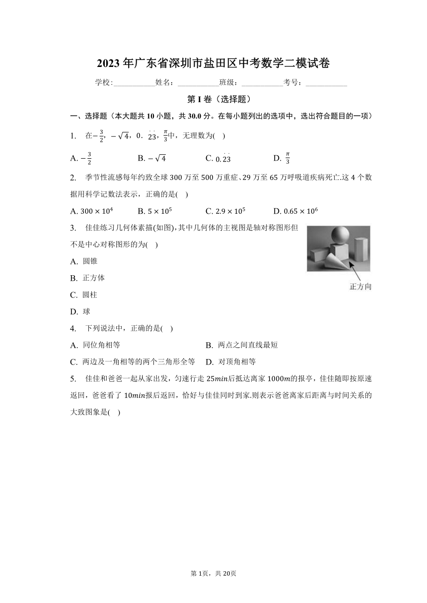 2023年广东省深圳市盐田区中考数学二模试卷（含解析）