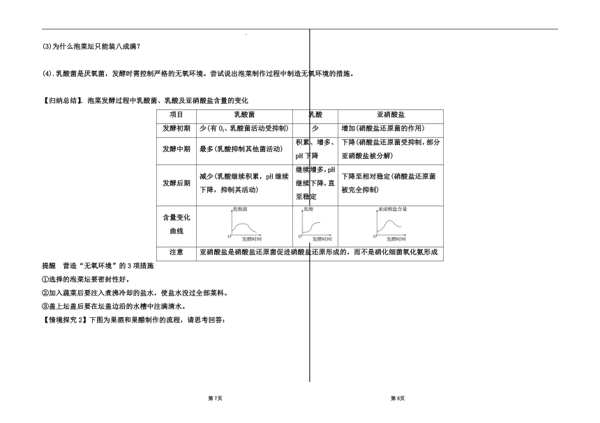 1.1传统发酵技术的应用学案 2022-2023学年高二下学期生物人教版（2019）选择性必修3（含答案）