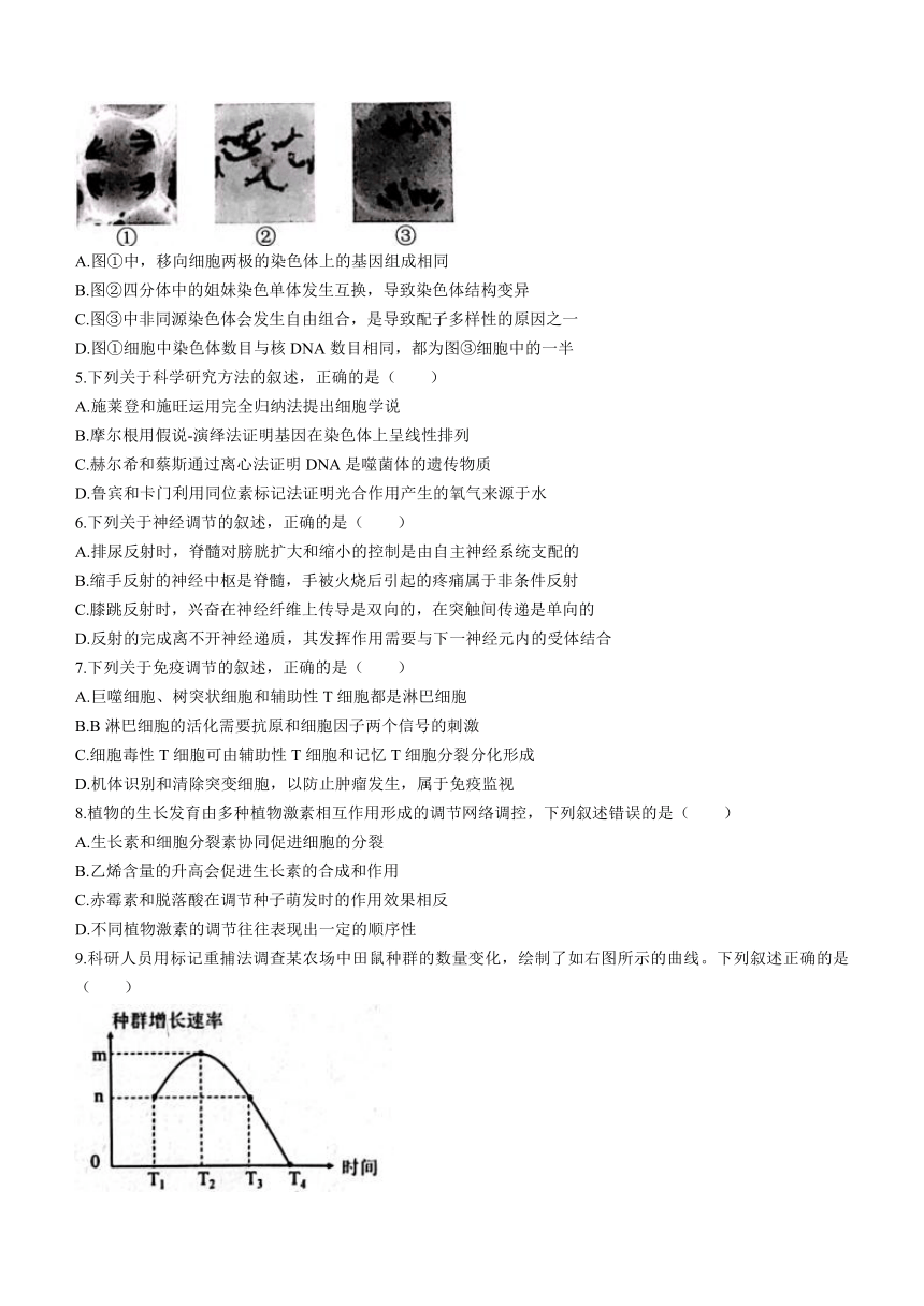 江苏省苏州市2022-2023学年高二下学期期末质量调研考试生物学试题（Word版无答案）