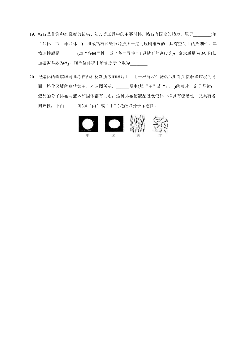 9.1 固体—2020-2021学年人教版高中物理选修3-3同步检测（word含答案）