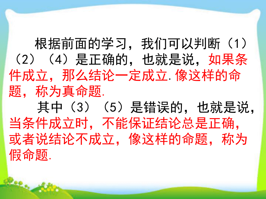 2020年秋华师大版八年级上数学课件 ：13.1.1 命题（15张）