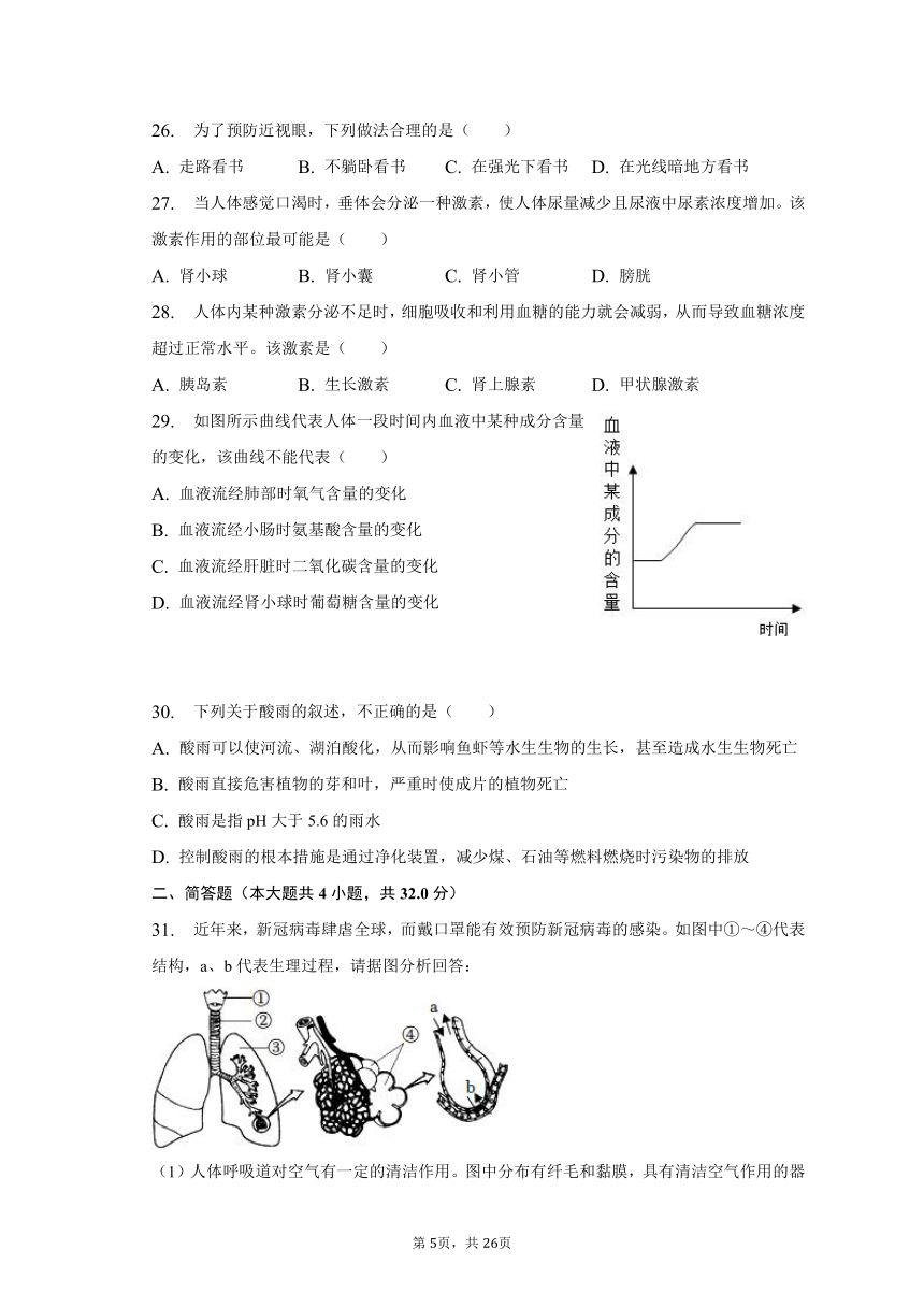 2022-2023学年广西南宁市兴宁区天桃实验学校八年级（上）开学生物试卷（含解析）