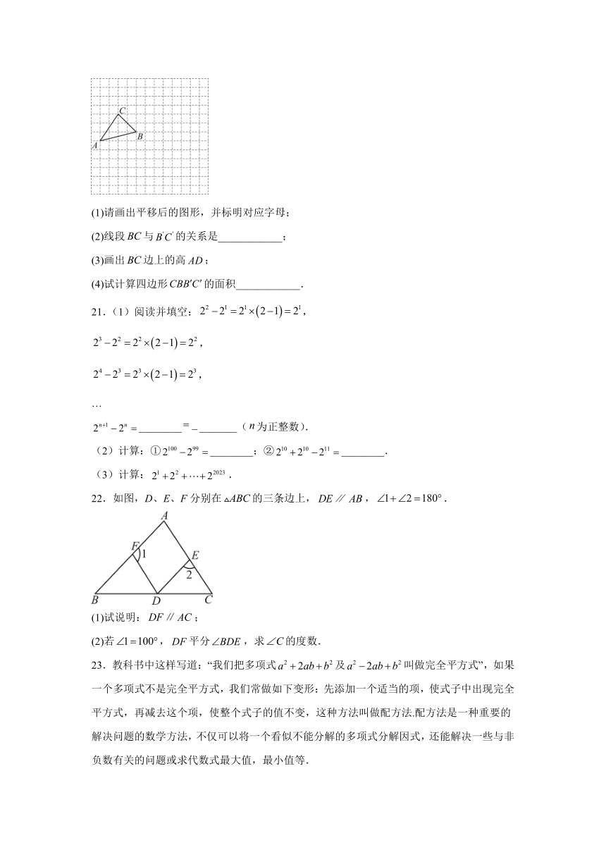 江苏省盐城市2023-2024学年七年级下学期期中数学模拟试题(含解析)