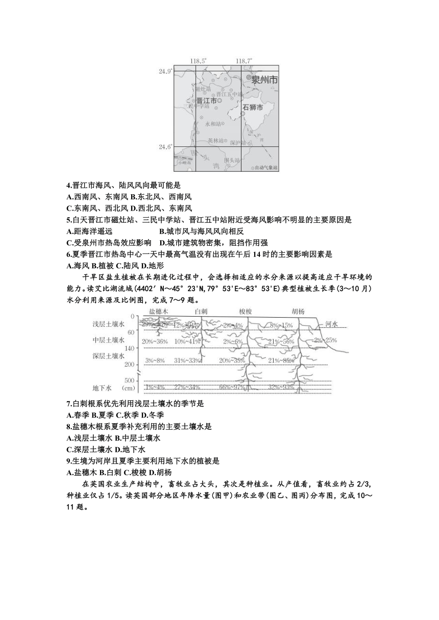 湖北省2023年普通高中学业水平选择性考试地理冲刺卷(一)（5月）（解析版）