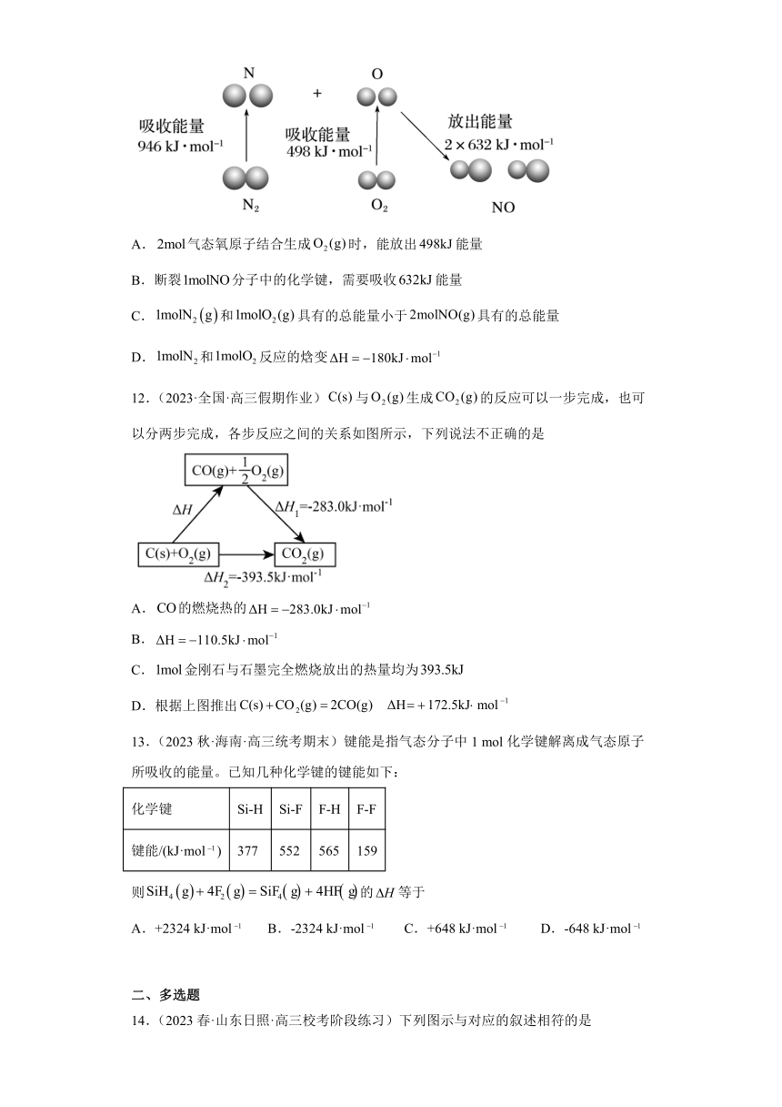 2024届高三新高考化学大一轮专题练习-化学反应热的计算（含解析）