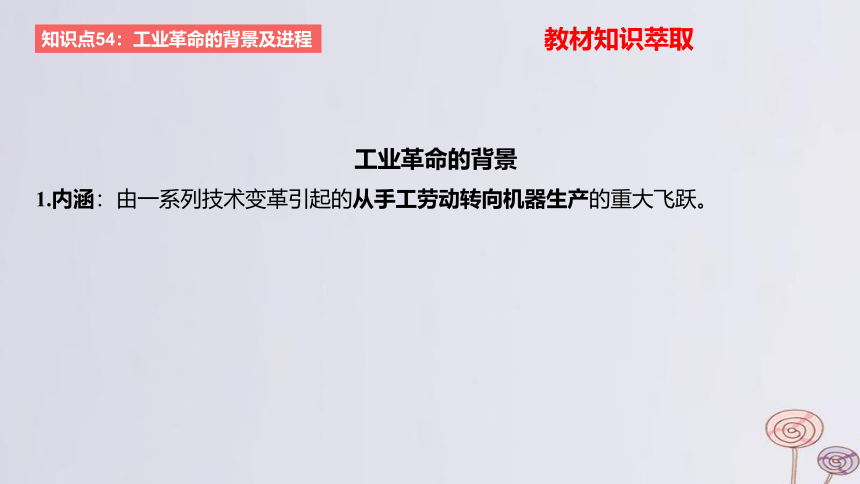 2024版高考历史一轮复习 教材基础练 第十一单元 工业革命与马克思主义的诞生及世界殖民体系的形成 第1节 影响世界的工业革命 课件(共28张PPT)