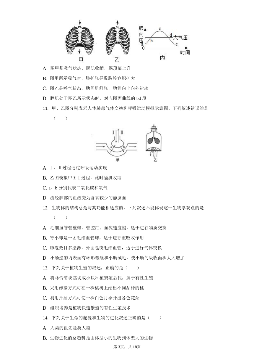 2021-2022学年湖北省仙桃市荣怀学校八年级（下）期中生物试卷（word版含解析）