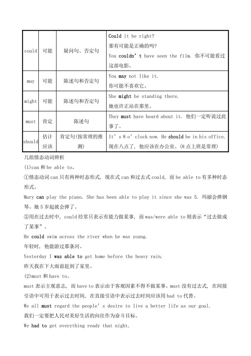 高考英语二轮复习学案：语法专题三 动词(含情态动词)和动词短语（含答案）