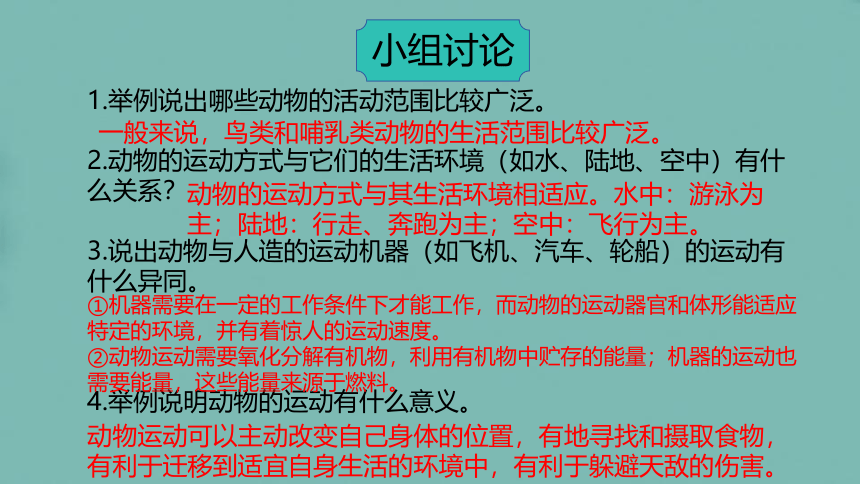 5.15.1动物的运动方式（第一课时）课件 (共25张PPT)北师大版生物八年级上册