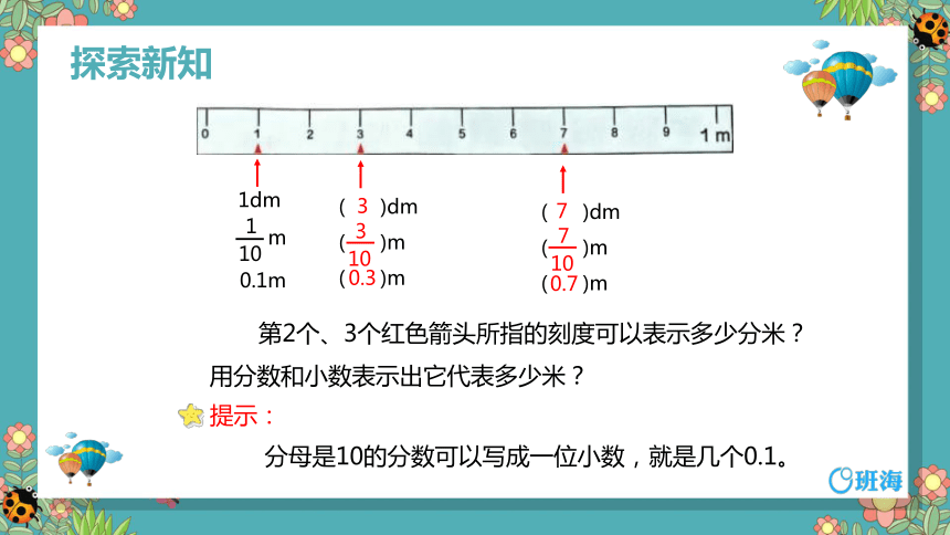 【班海】2022-2023春季人教新版 四下 第四单元 1.小数的意义和读写法 第1课时【优质课件】