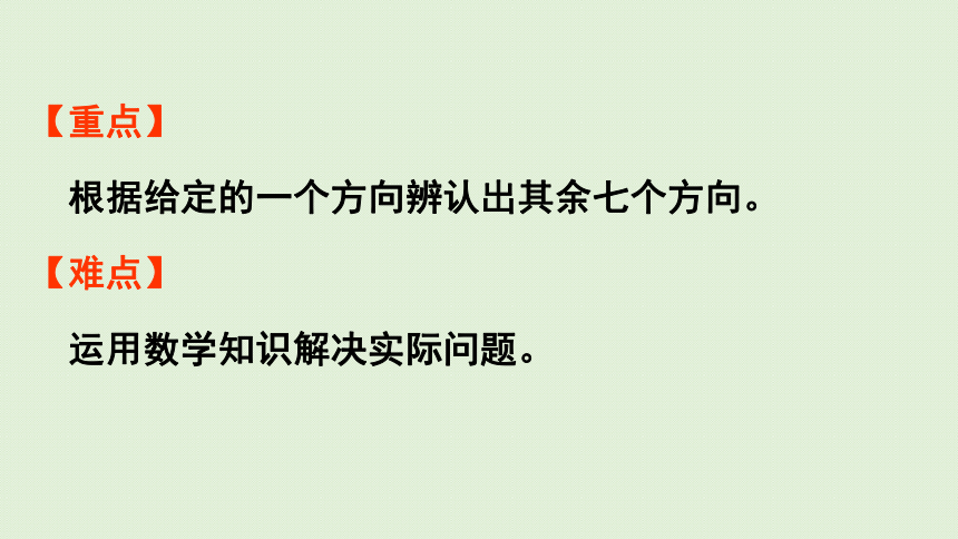 2021-2022学年 人教版数学三年级下册1.3  认识东北、东南、西北、西南四个方向  课件(共34张PPT)