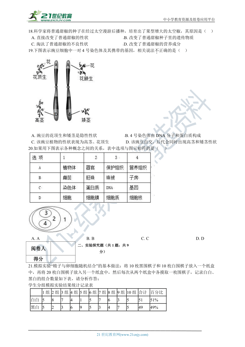 初中生物苏教版八年级下册期中模拟测试卷（含解析）