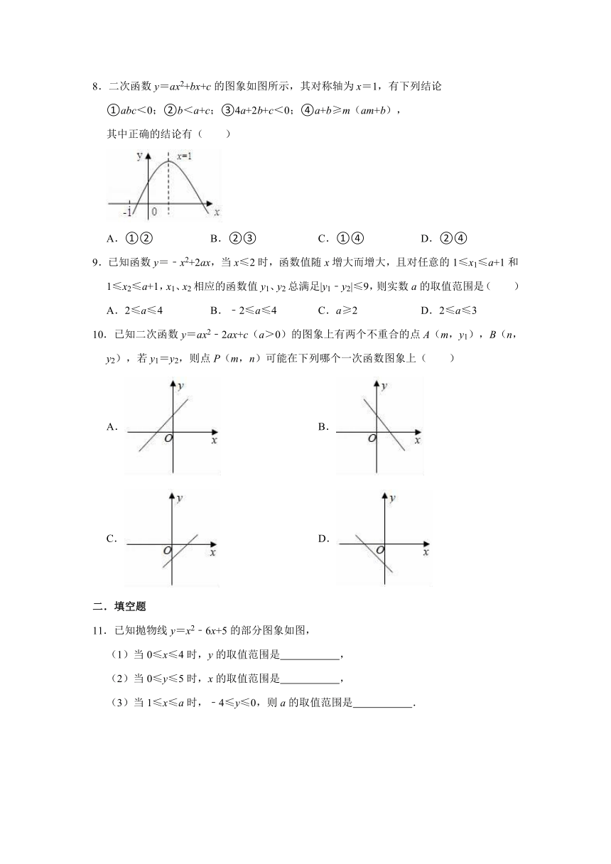 2021-2022学年沪教新版九年级上册数学《第26章 二次函数》单元测试卷（word版含解析）