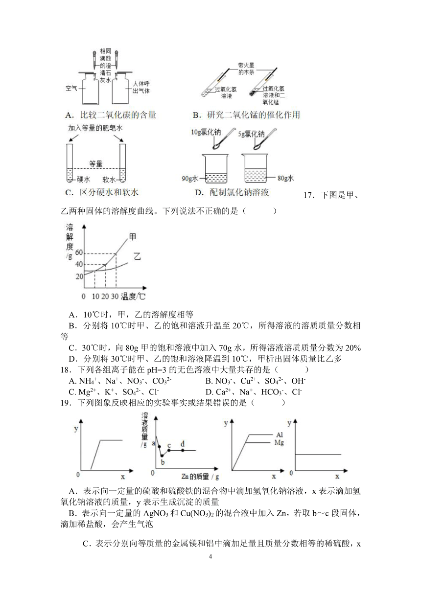 2021年山东省泰安市初中学业水平考试化学试题（word版 无答案）