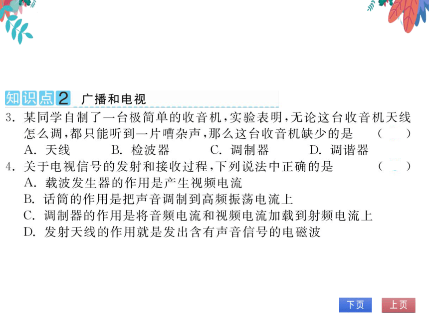 【北师大版】物理九年级全册 第15章 怎样传递信息——通信技术简介  习题课件