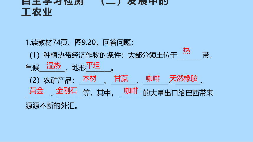 人教版地理七年级下册9.2 巴西 第二课时 课件(共31张PPT)