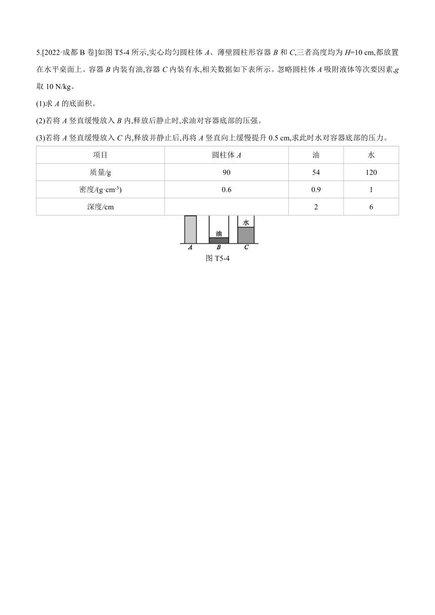 2023年中考物理（沪粤版）总复习题型专练 05　综合应用（含答案）