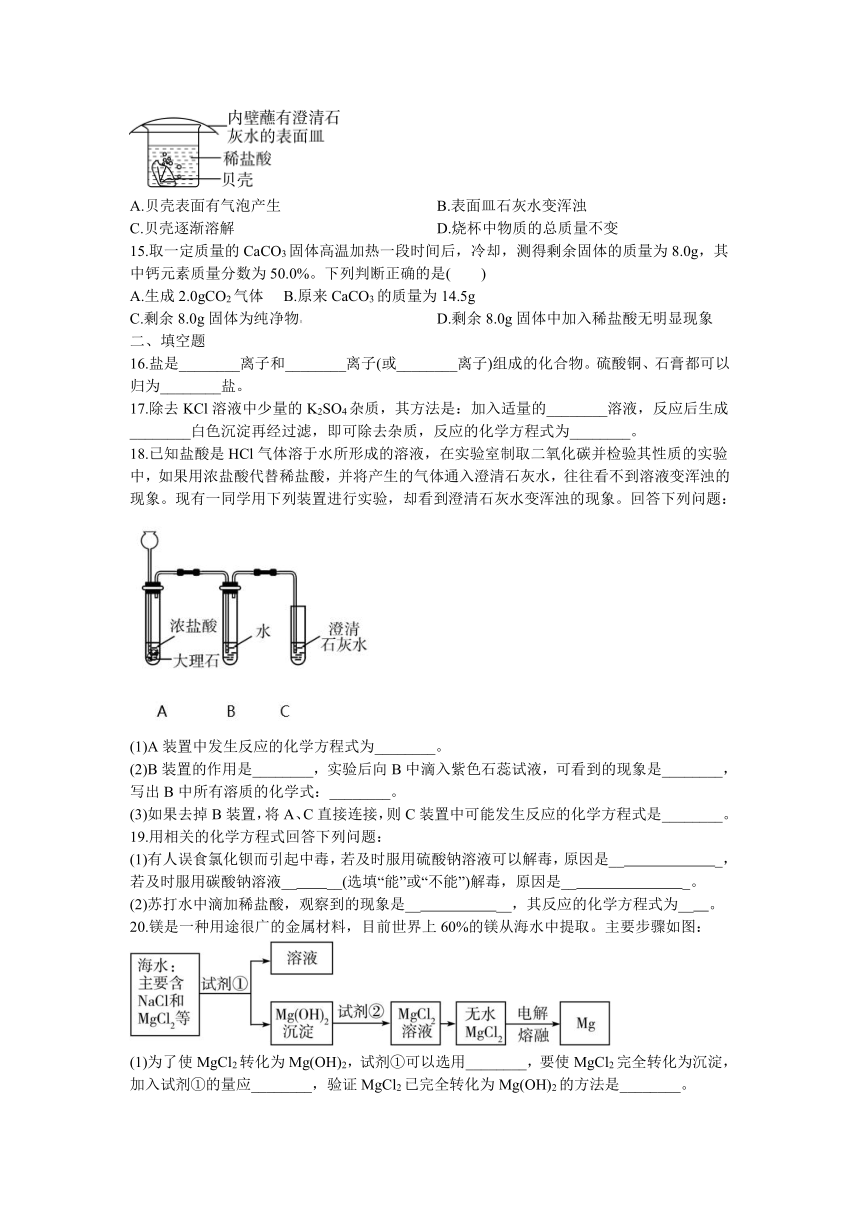 3.3 常见的盐 同步练习（含答案）