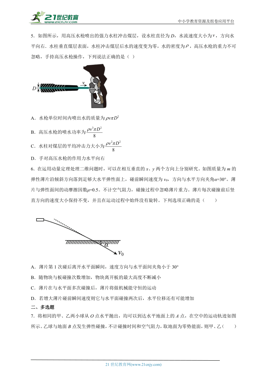 高频考点-2023届高三物理冲刺卷  15 动量及动量定理（有解析）