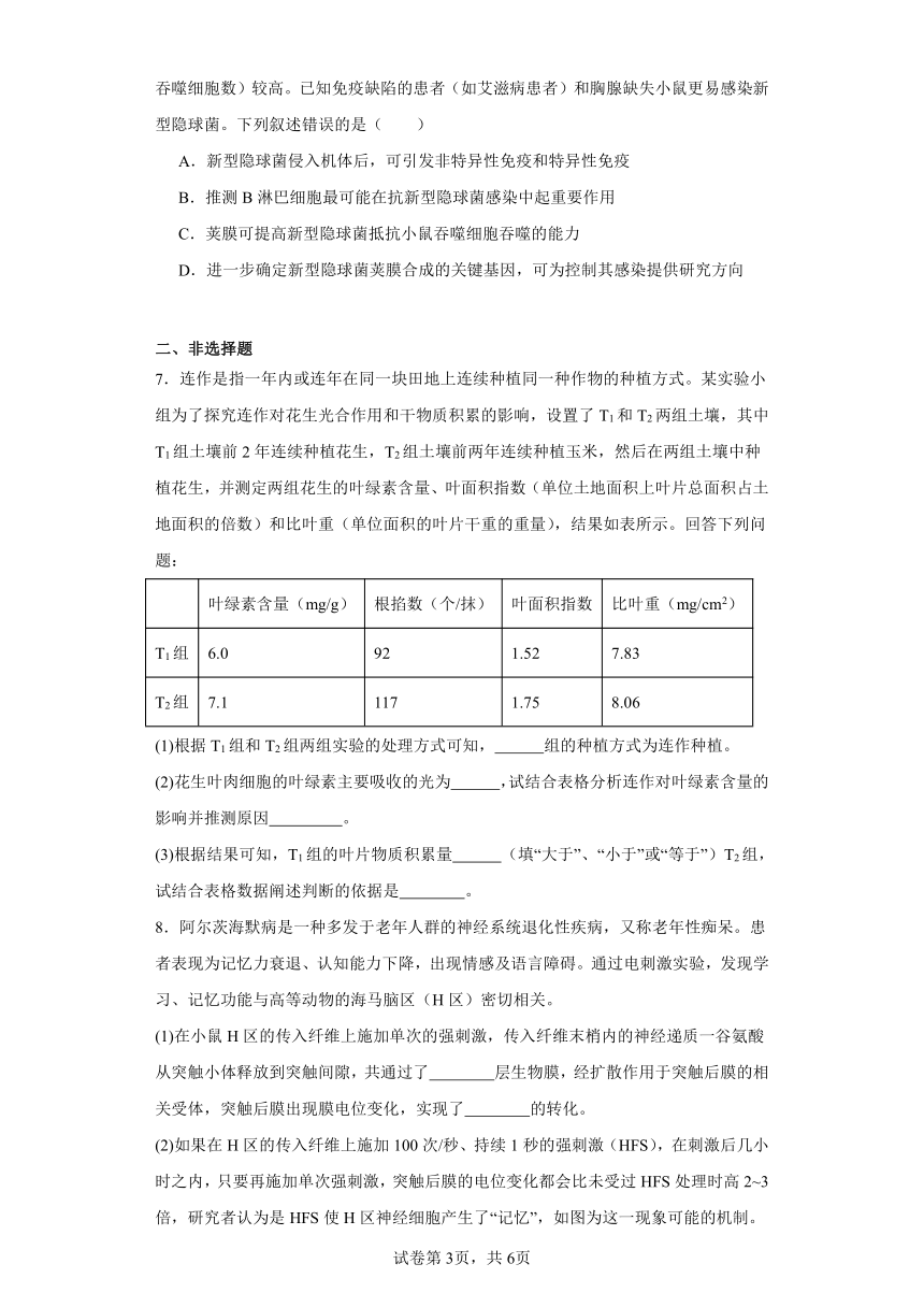 2024届山西省晋中市平遥县第二中学校高三下学期冲刺调研押题卷（五）理综试题-高中生物（文字版含解析）